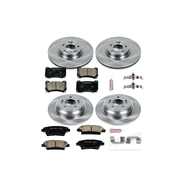 Power Stop KOE5845 Autospecialty - 1-Click Daily Driver Brake Kits (Front And Rear) for 2010-2014 Hyundai Genesis product image