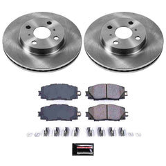 Power Stop KOE5863 Autospecialty 1-Click Daily Driver Plain Rotor Front Brake Kit for 2007-2019 Scion Iq product image