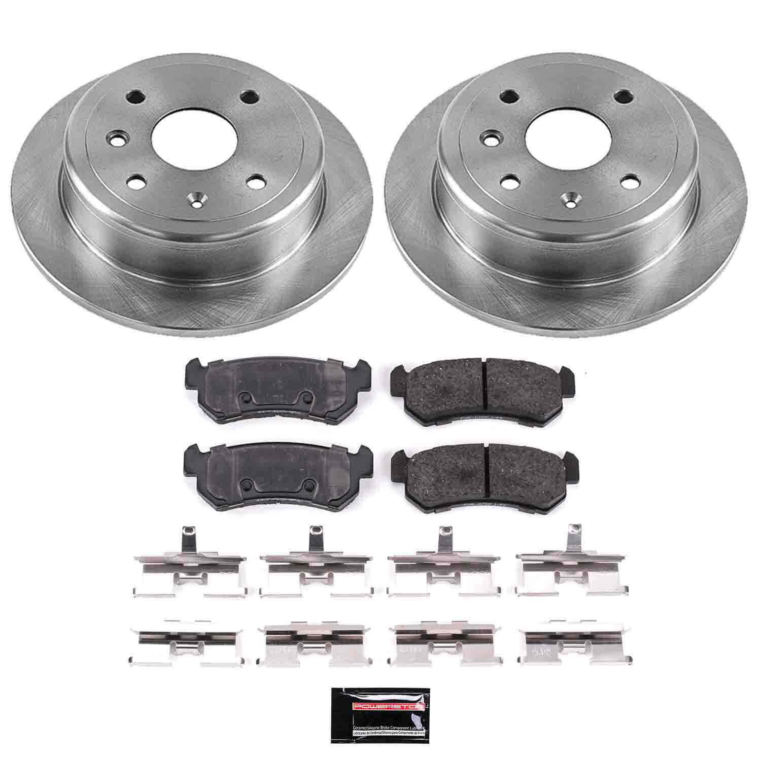 Power Stop KOE5897 Autospecialty 1-Click Daily Driver Plain Rotor Rear Brake Kit for 2004-2006 Suzuki Forenza product image