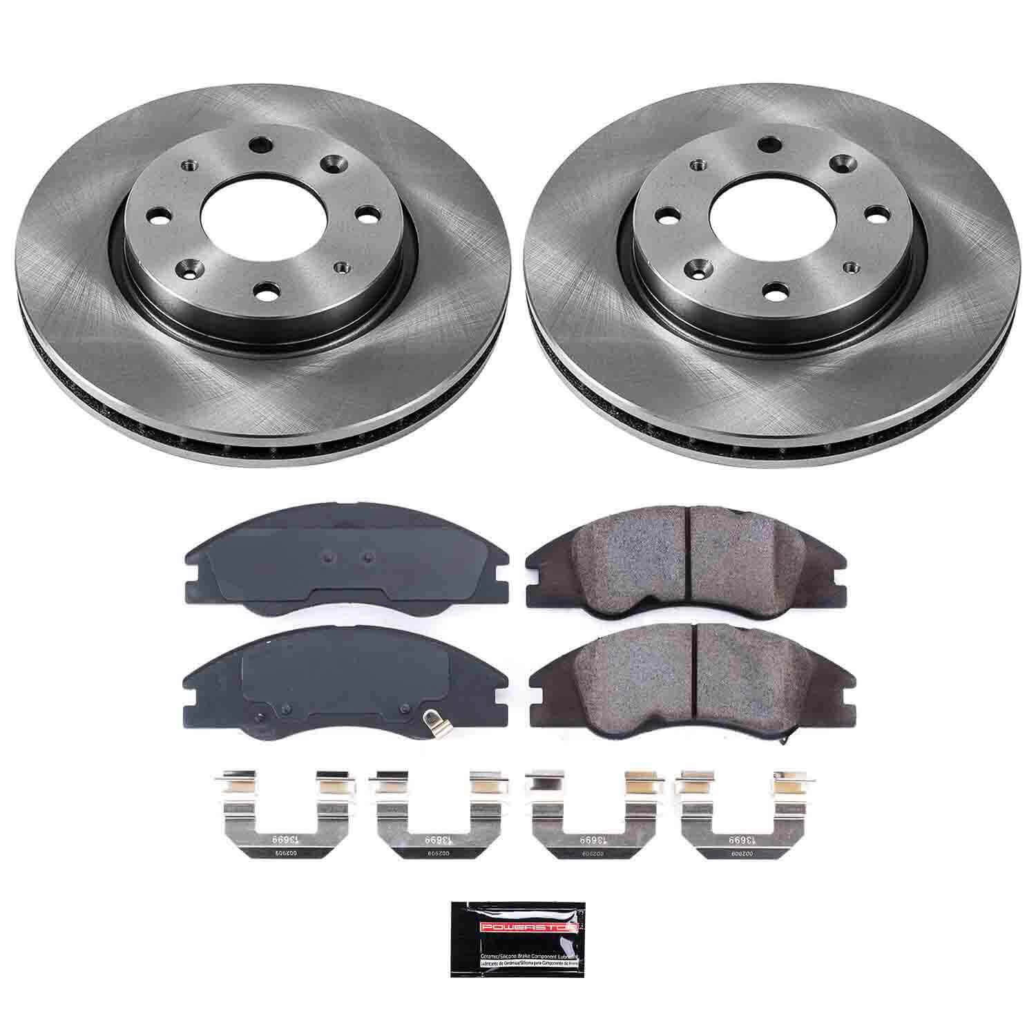 Power Stop KOE5903 Autospecialty 1-Click Daily Driver Plain Rotor Front Brake Kit for 2004-2009 Kia Spectra product image