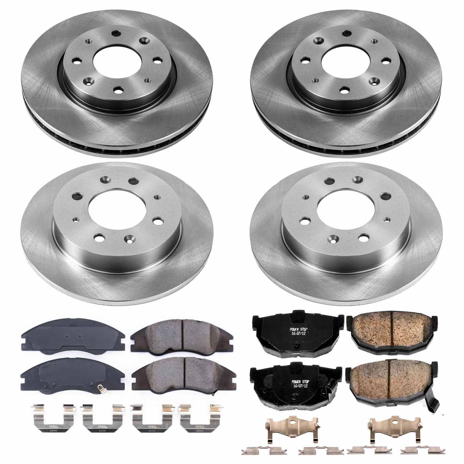 Power Stop KOE5904 Autospecialty 1-Click Daily Driver Front And Rear Brake Kit for 2004-2009 Kia Spectra product image