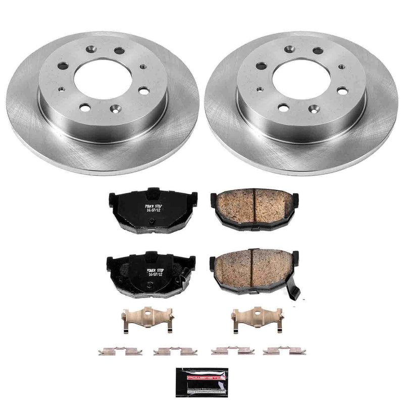 Power Stop KOE5905 Autospecialty 1-Click Daily Driver Plain Rotor Rear Brake Kit for 2004-2009 Kia Spectra product image