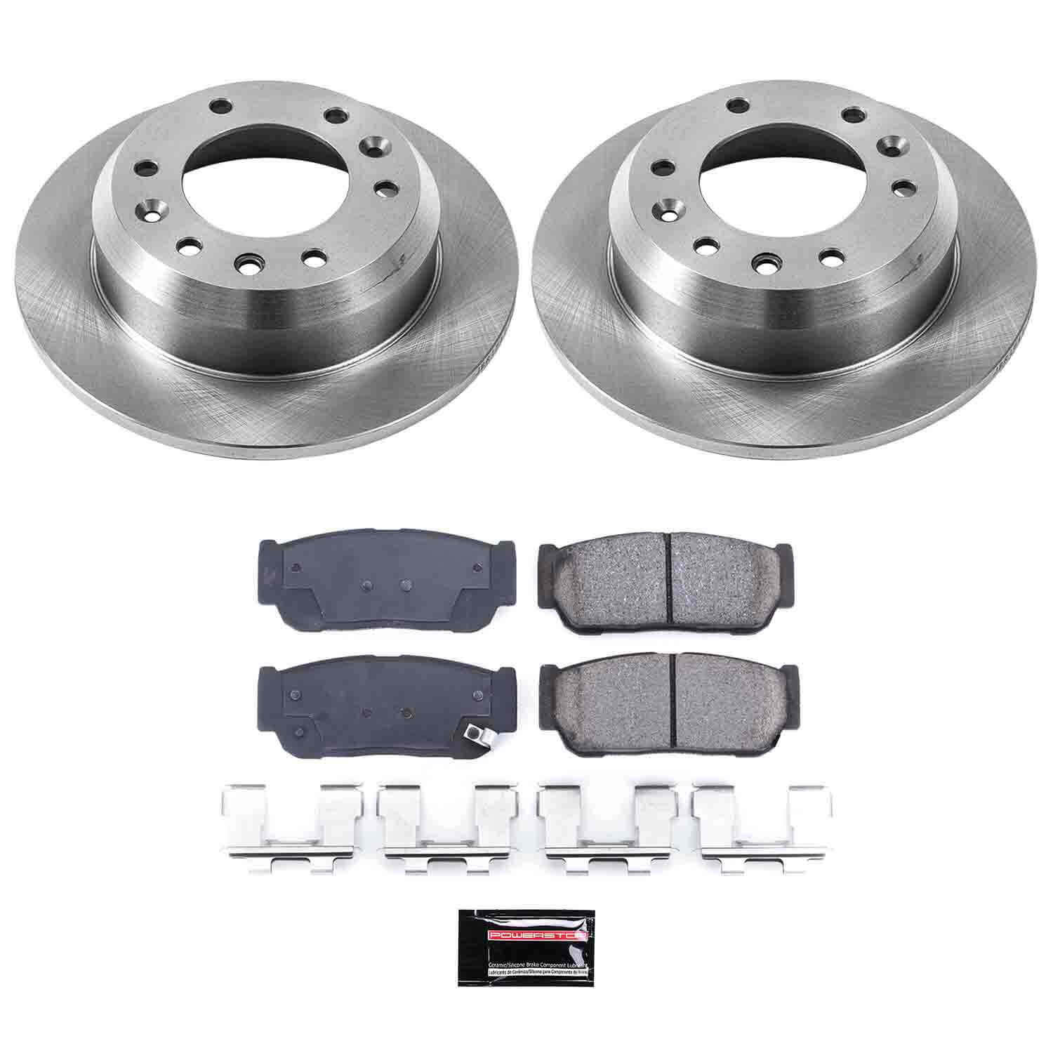 Power Stop KOE5907 Autospecialty 1-Click Daily Driver Plain Rotor Rear Brake Kit for 2006-2007 Hyundai Entourage product image