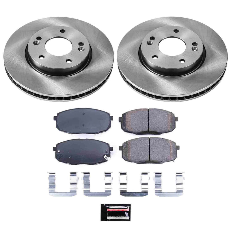 Power Stop KOE5911 Autospecialty 1-Click Daily Driver Plain Rotor Front Brake Kit for 2010-2013 Kia Forte product image