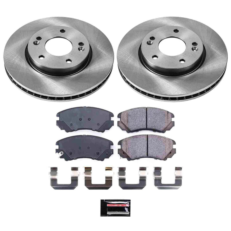 Power Stop KOE5913 Autospecialty 1-Click Daily Driver Plain Rotor Front Brake Kit for 2010-2011 Kia Soul product image