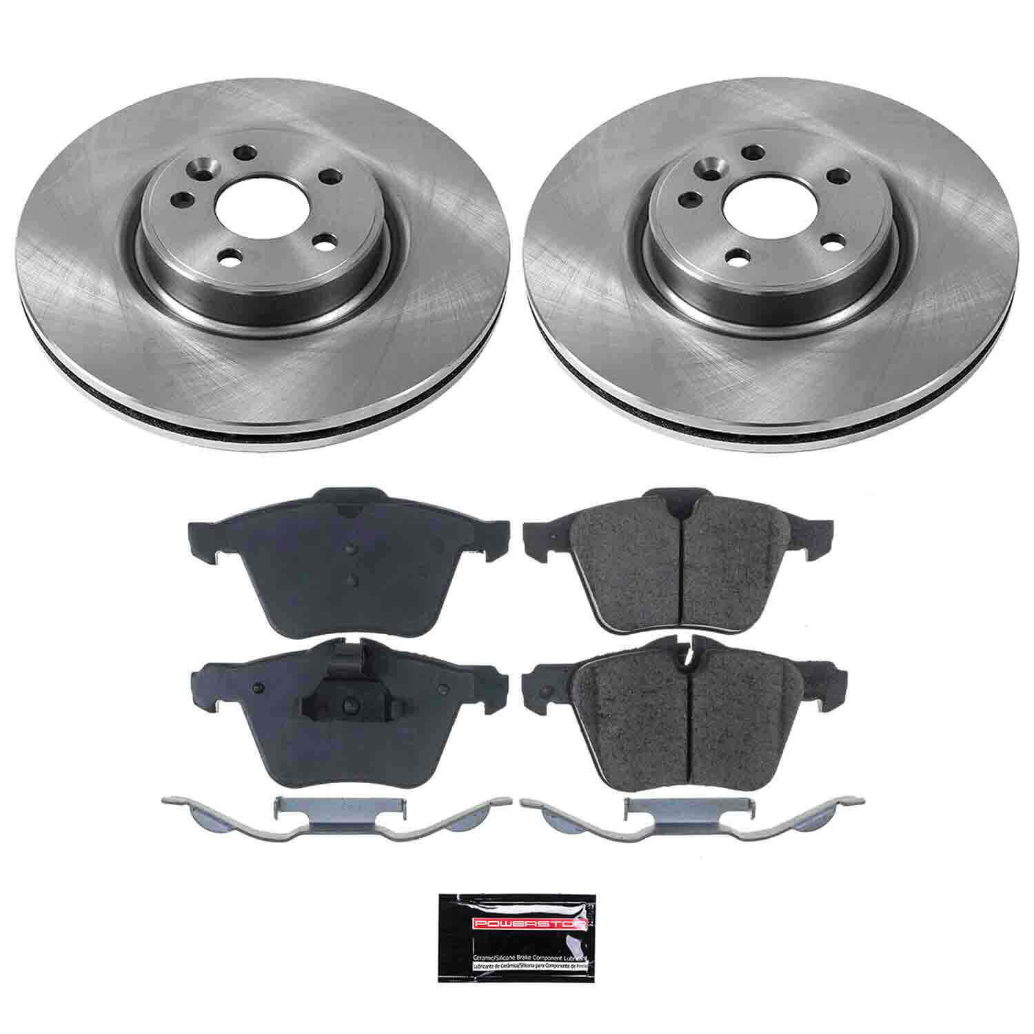 Power Stop KOE5978 Autospecialty 1-Click Daily Driver Plain Rotor Front Brake Kit for 2007-2014 Volvo S60 product image