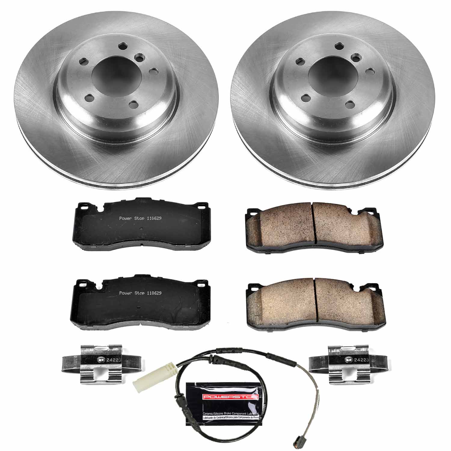 Power Stop KOE6004 Autospecialty 1-Click Daily Driver Plain Rotor Front Brake Kit for 2011-2013 BMW 135I product image