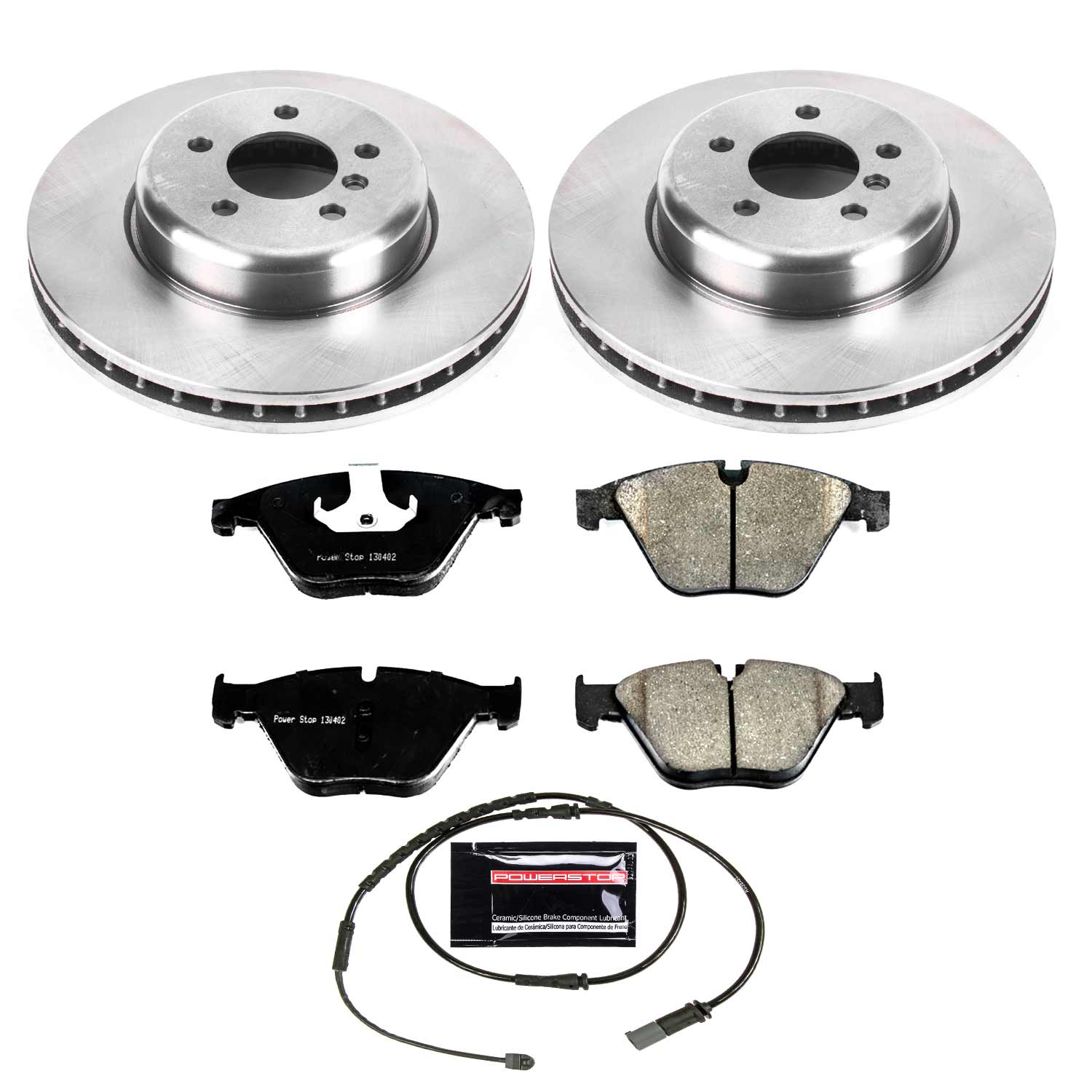 Power Stop KOE6020 Autospecialty 1-Click Daily Driver Plain Rotor Front Brake Kit for 2011-2019 BMW 535D product image