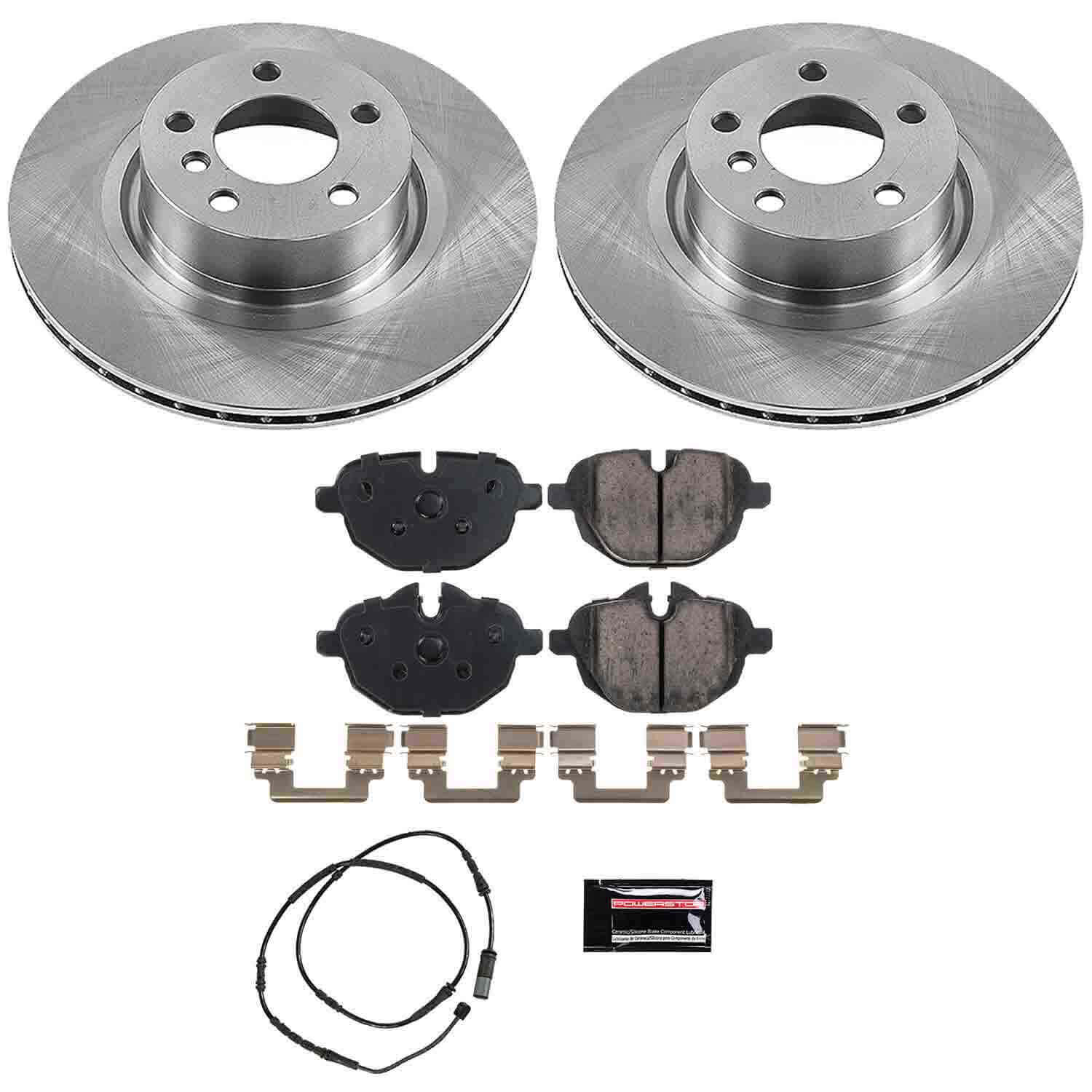 Power Stop KOE6040 Autospecialty 1-Click Daily Driver Plain Rotor Rear Brake Kit for 2011-2018 BMW X3 product image