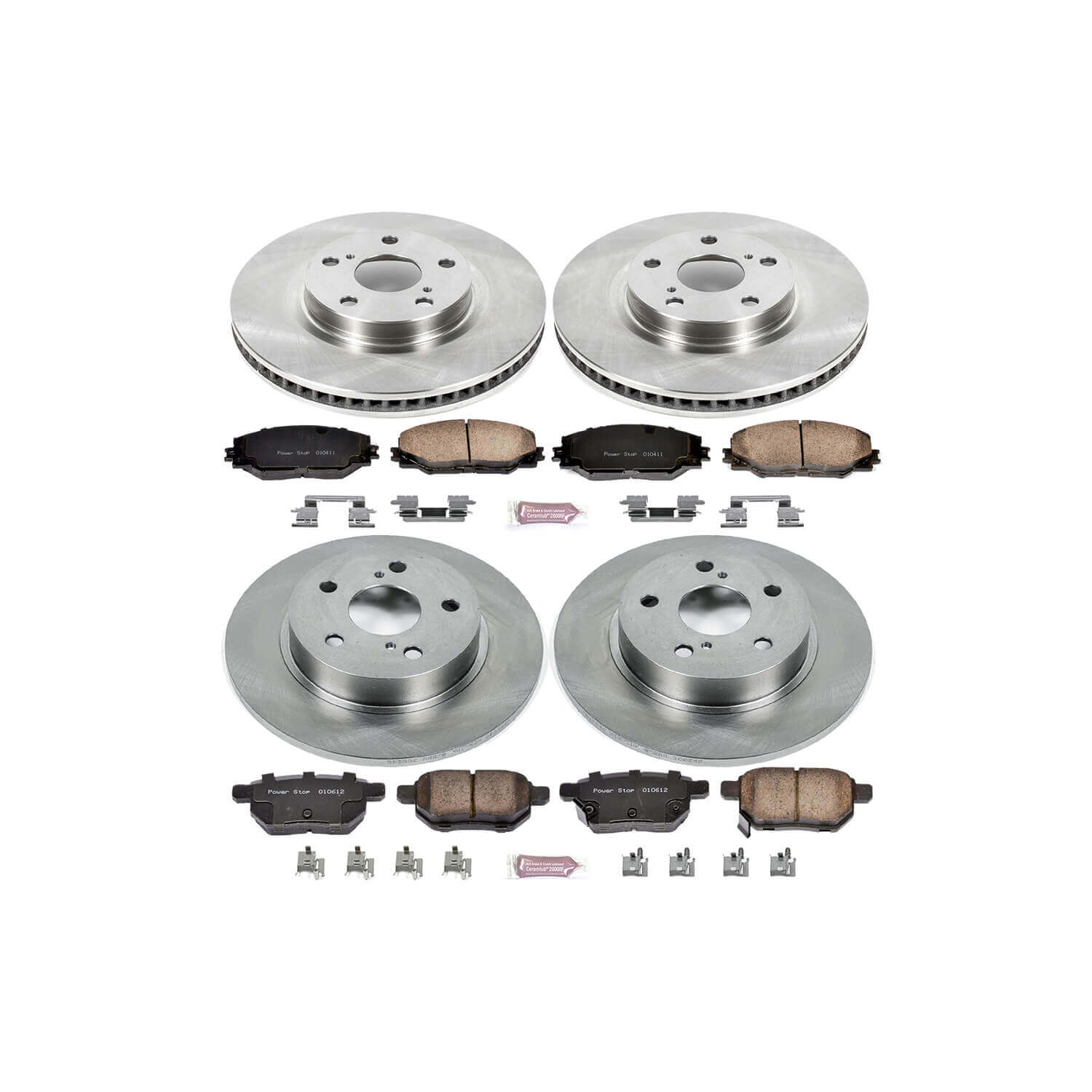Power Stop KOE6076 Autospecialty - 1-Click Daily Driver Brake Kits (Front And Rear) for 2011-2016 Scion Tc product image