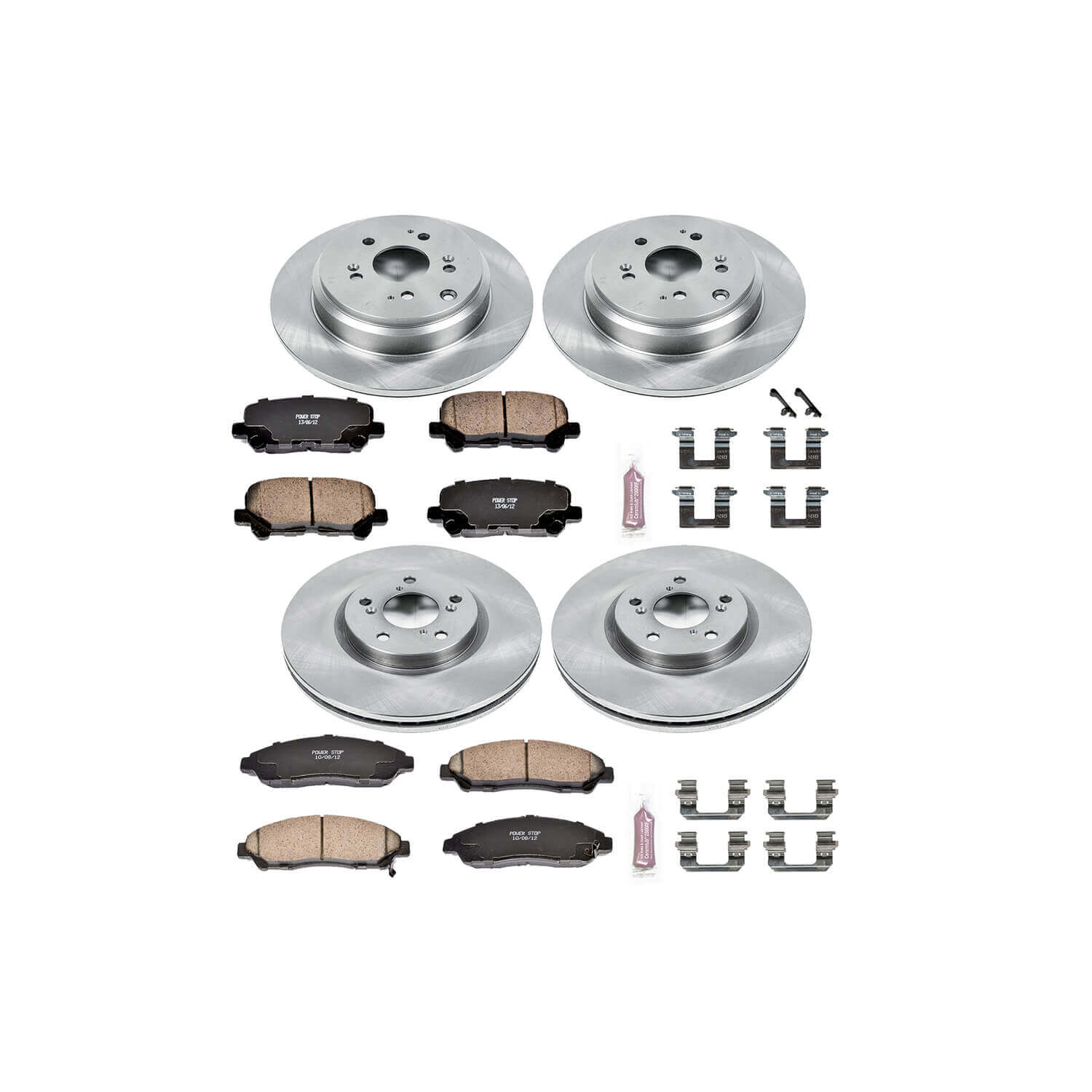 Power Stop KOE6084 Autospecialty - 1-Click Daily Driver Brake Kits (Front And Rear) for 2012-2015 Honda Pilot product image