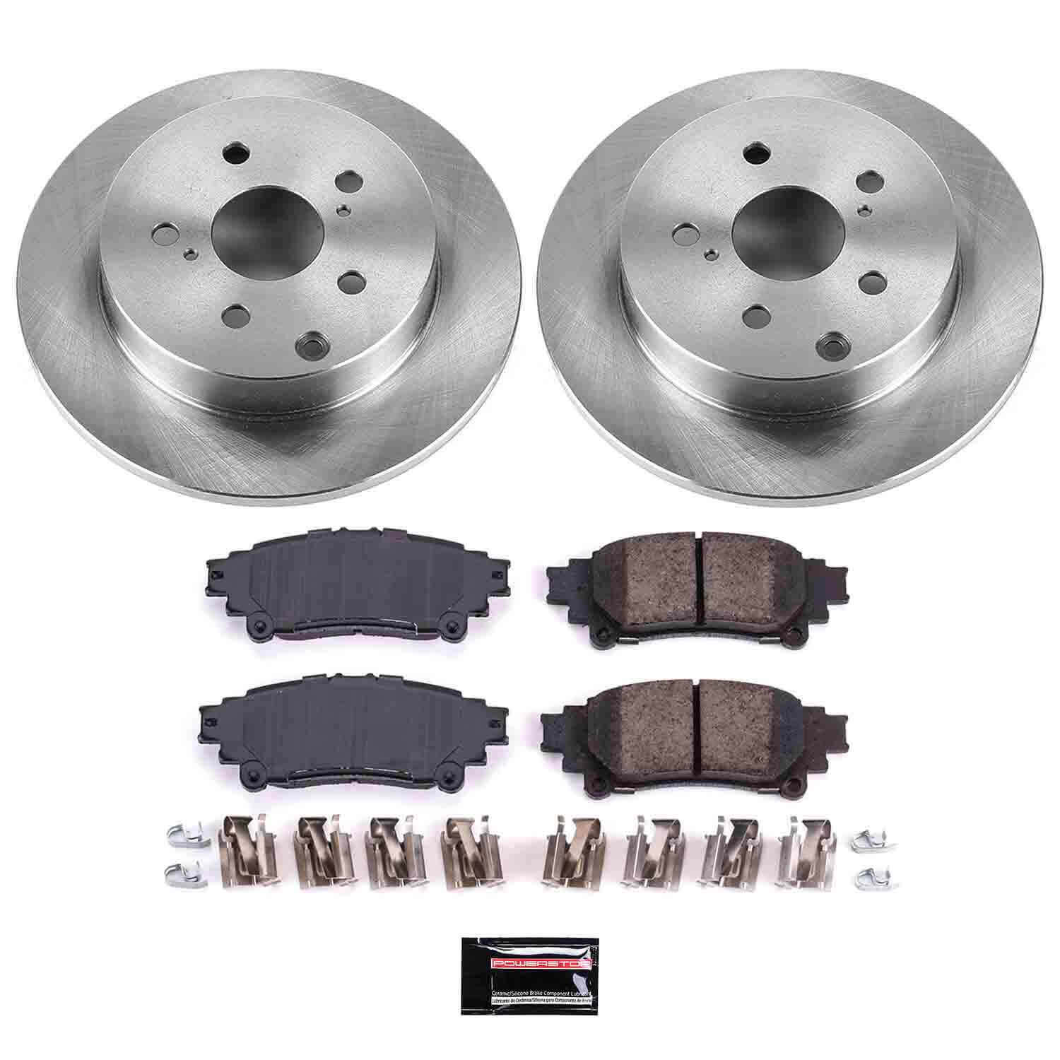 Power Stop KOE6099 Autospecialty 1-Click Daily Driver Plain Rotor Rear Brake Kit for 2012-2019 Toyota Mirai product image
