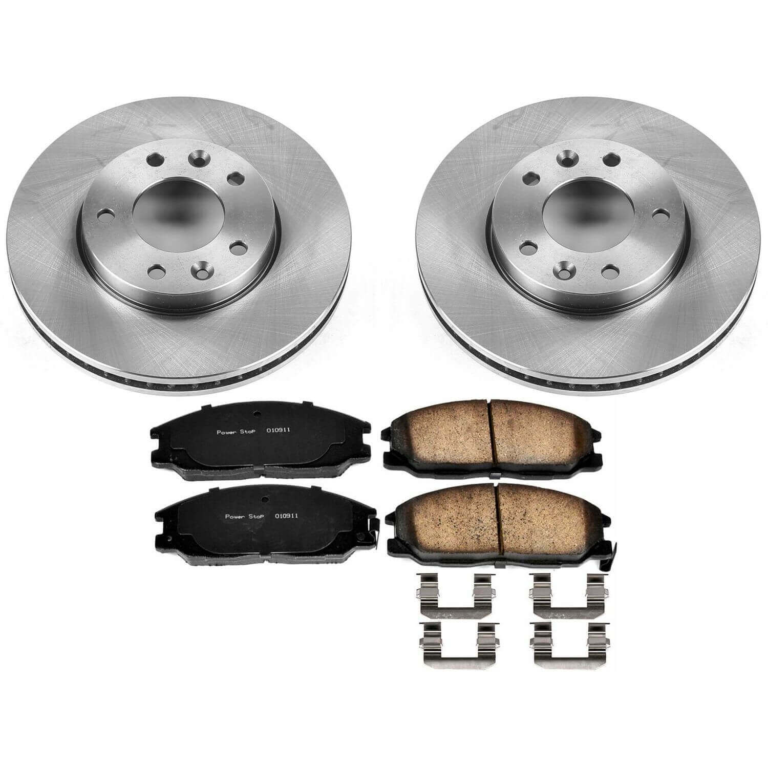 Power Stop KOE6108 Autospecialty 1-Click Daily Driver Plain Rotor Front Brake Kit for 2004-2005 Kia Sedona product image