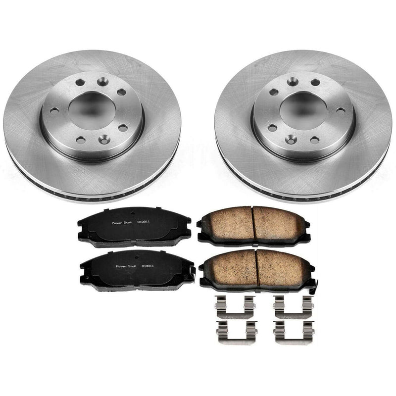 Power Stop KOE6108 Autospecialty 1-Click Daily Driver Plain Rotor Front Brake Kit for 2004-2005 Kia Sedona product image