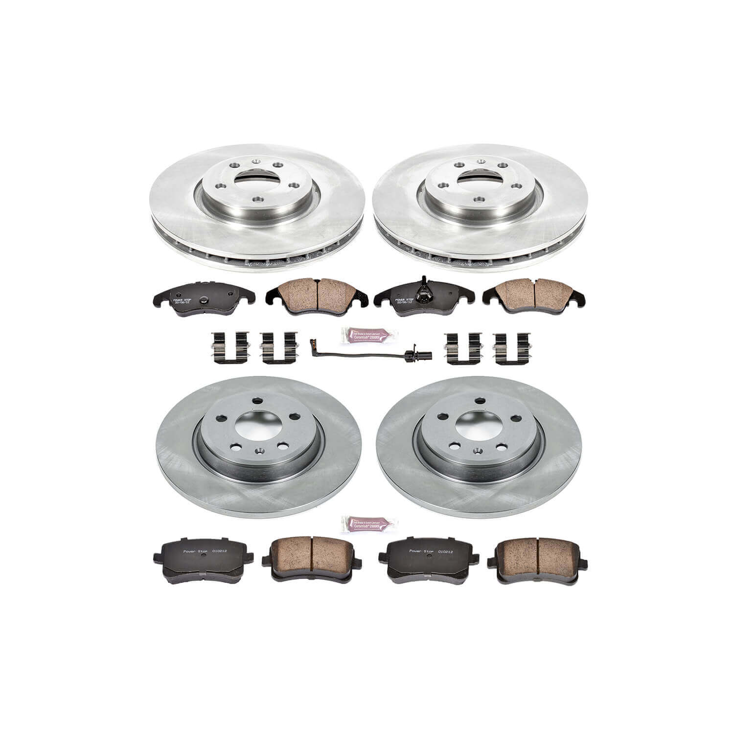 Power Stop KOE6134 Autospecialty - 1-Click Daily Driver Brake Kits (Front And Rear) for 2011-2017 Audi A4 product image