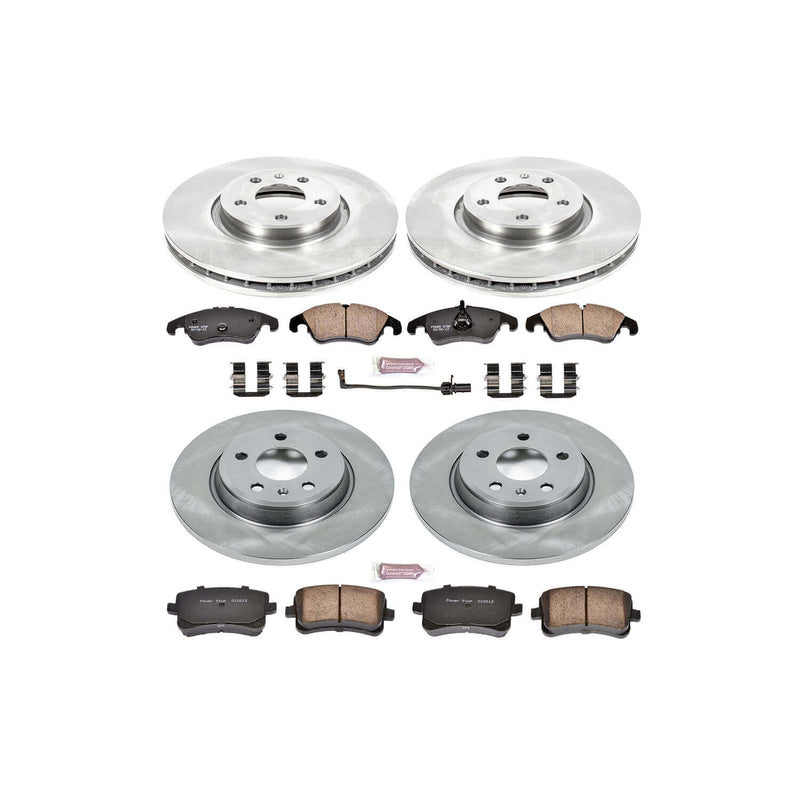 Power Stop KOE6134 Autospecialty - 1-Click Daily Driver Brake Kits (Front And Rear) for 2011-2017 Audi A4 product image