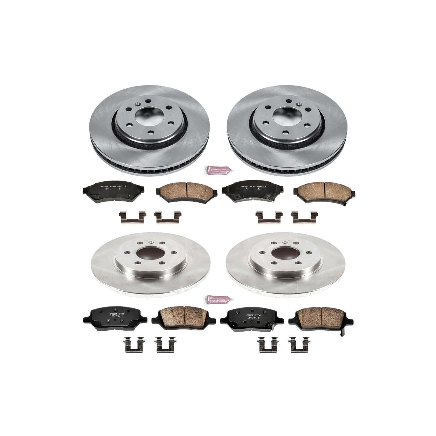 Power Stop KOE6185 Autospecialty - 1-Click Daily Driver Brake Kits (Front And Rear) for 2006 Buick Terraza product image