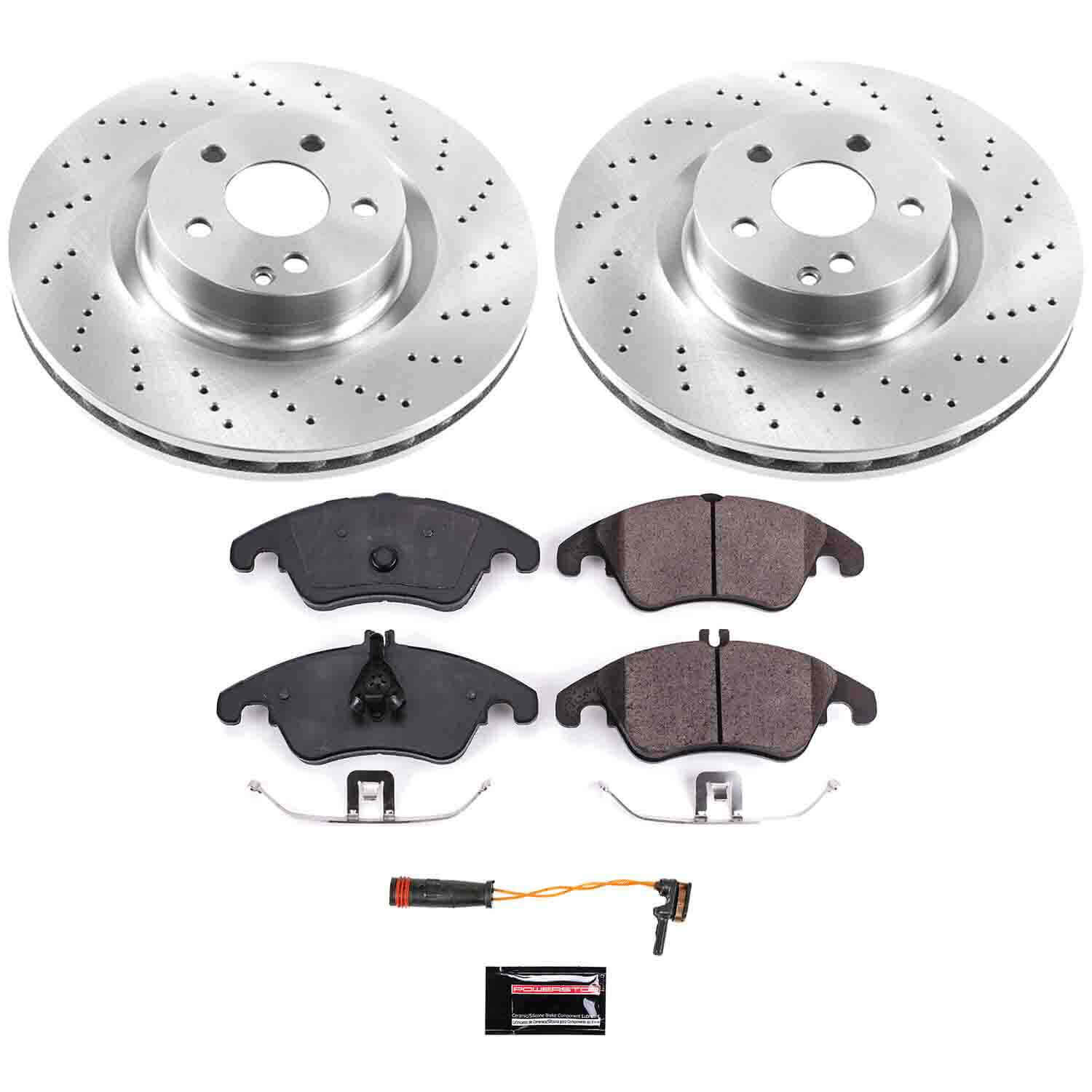 Power Stop KOE6207 Autospecialty 1-Click Daily Driver Plain Rotor Front Brake Kit for 2010-2017 Mercedes-Benz C250 product image