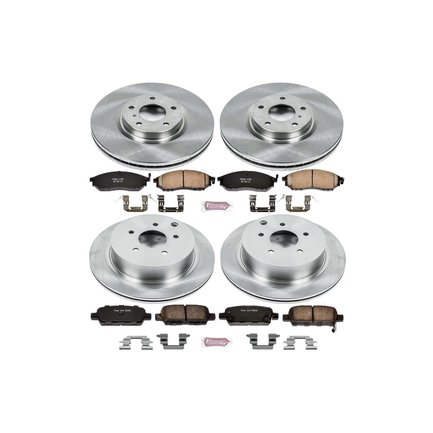 Power Stop KOE6237 Autospecialty - 1-Click Daily Driver Brake Kits (Front And Rear) for 2011-2013 Infiniti M35H product image