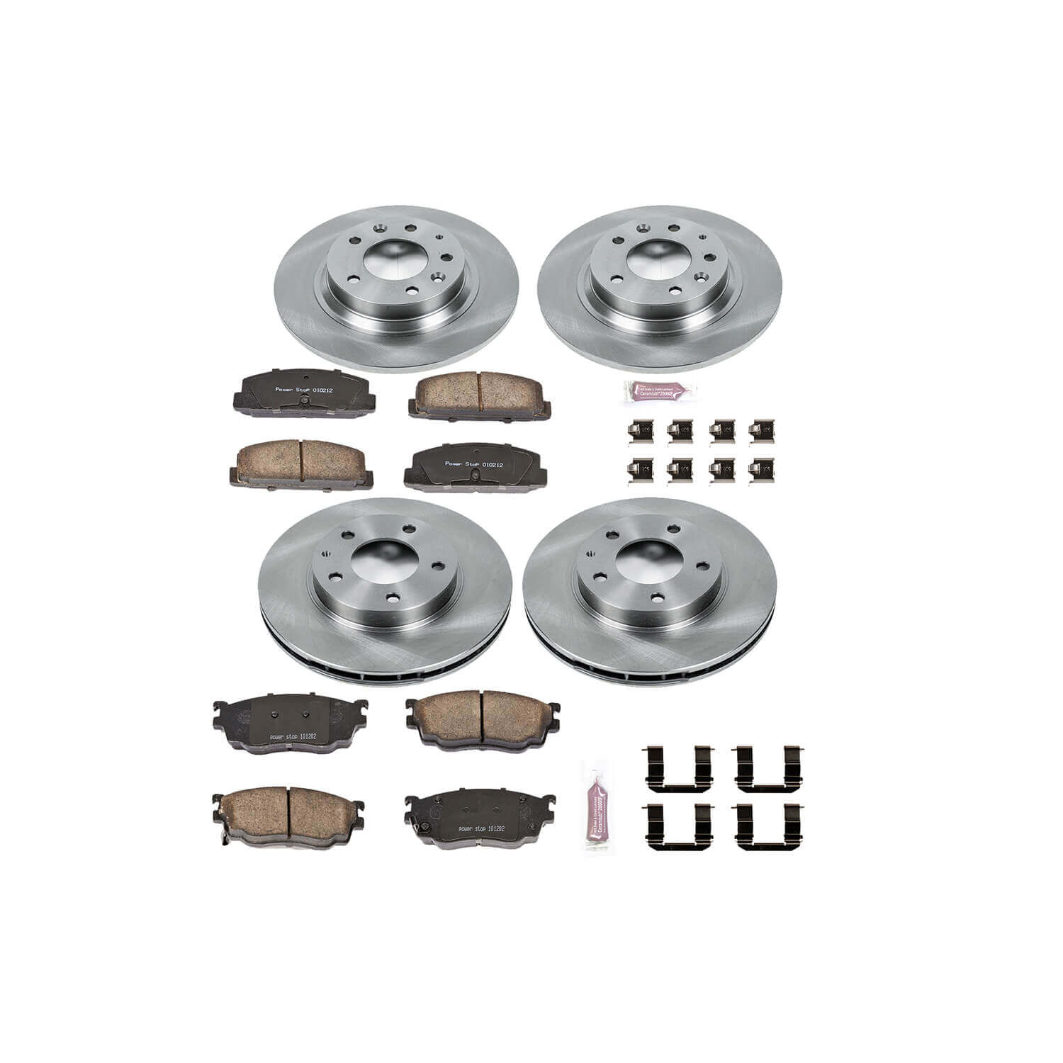 Power Stop KOE6243 Autospecialty - 1-Click Daily Driver Brake Kits (Front And Rear) for 2003 Mazda Protege product image