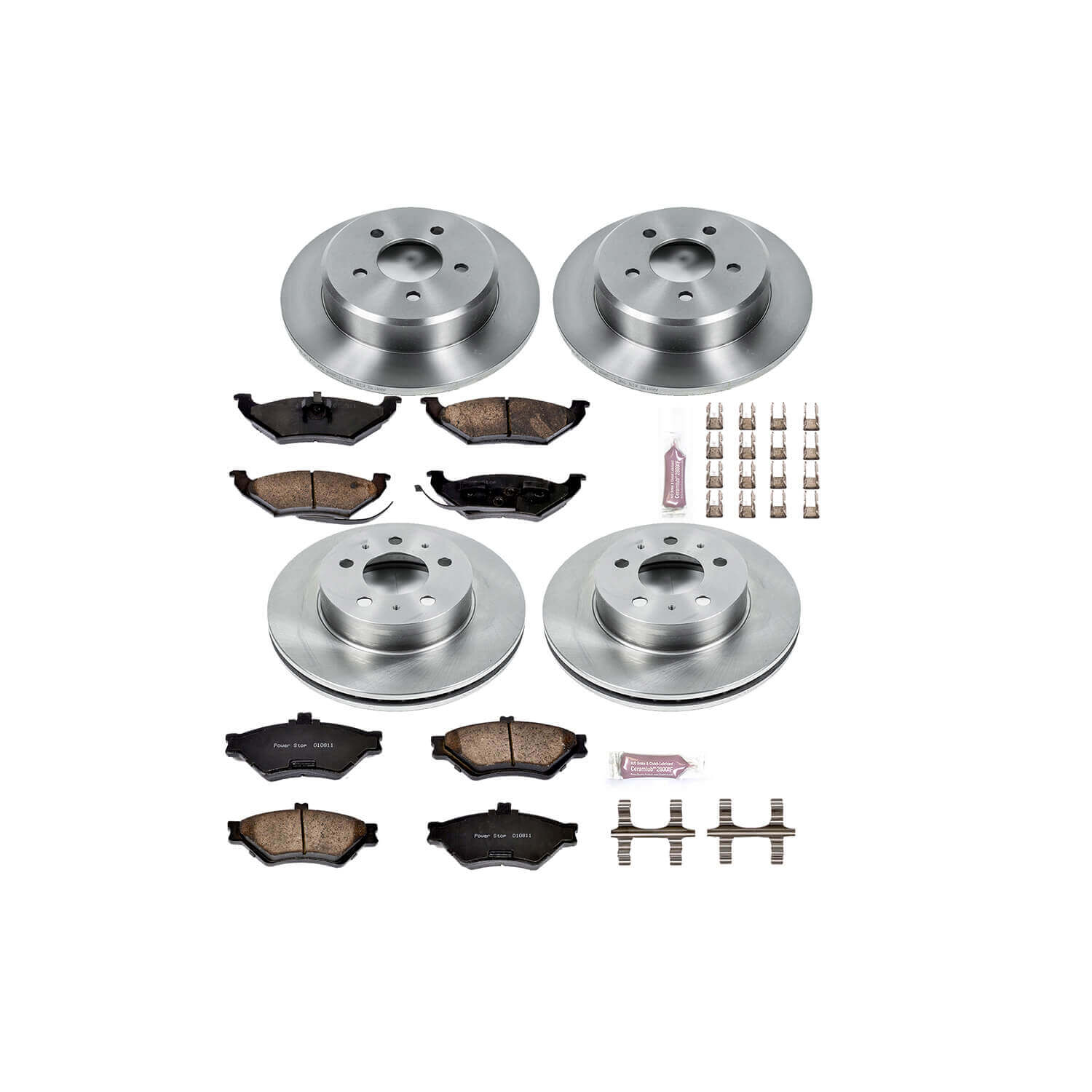 Power Stop KOE6256 Autospecialty - 1-Click Daily Driver Brake Kits (Front And Rear) for 1995 Ford Crown Victoria product image