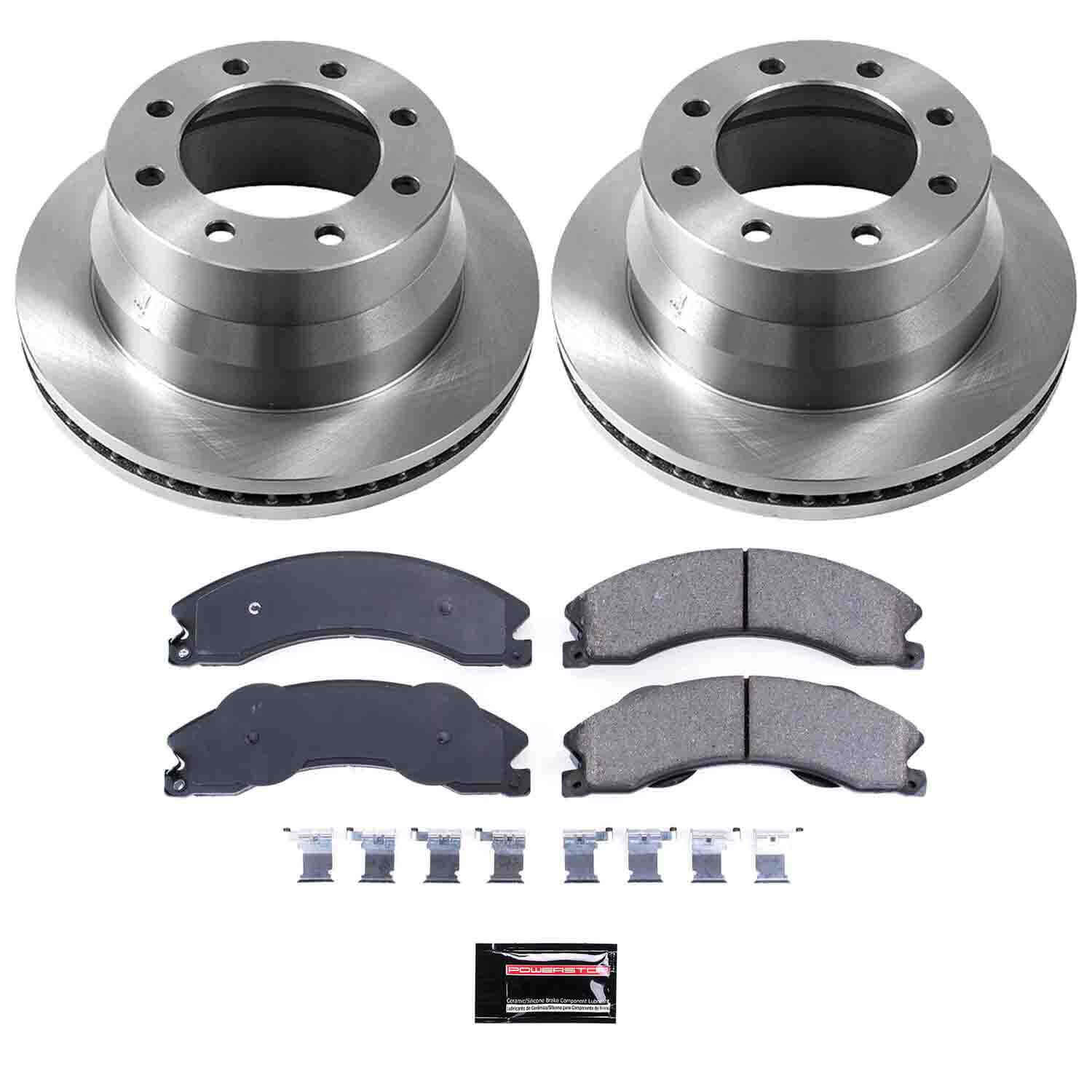 Power Stop KOE6257 Autospecialty 1-Click Daily Driver Plain Rotor Rear Brake Kit for 2009-2020 Chevrolet Express 3500 product image