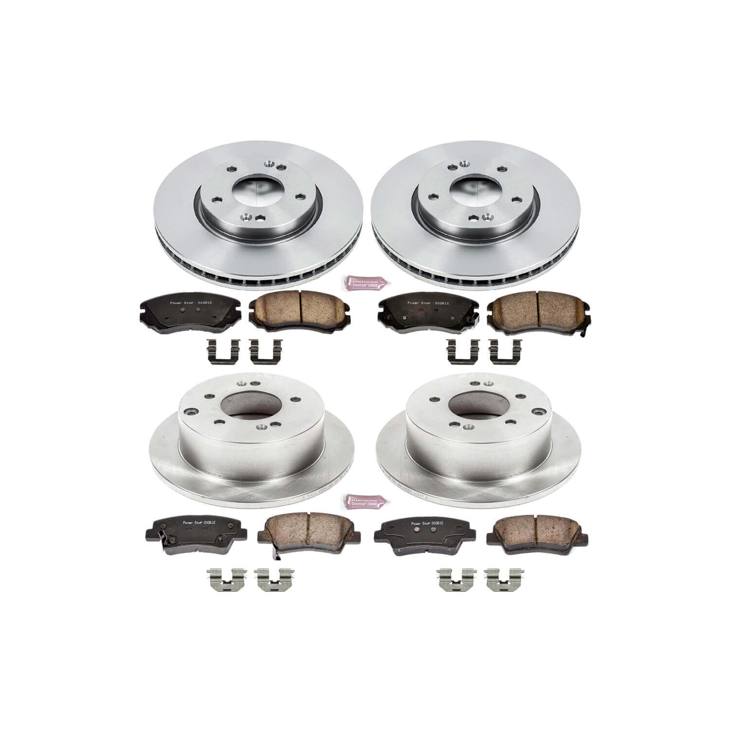 Power Stop KOE6303 Autospecialty - 1-Click Daily Driver Brake Kits (Front And Rear) for 2012-2013 Kia Soul product image