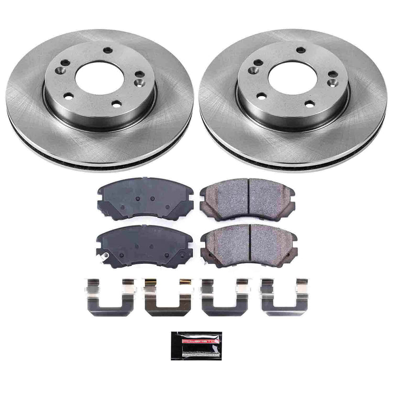 Power Stop KOE6309 Autospecialty 1-Click Daily Driver Plain Rotor Front Brake Kit for 2010-2011 Kia Soul product image