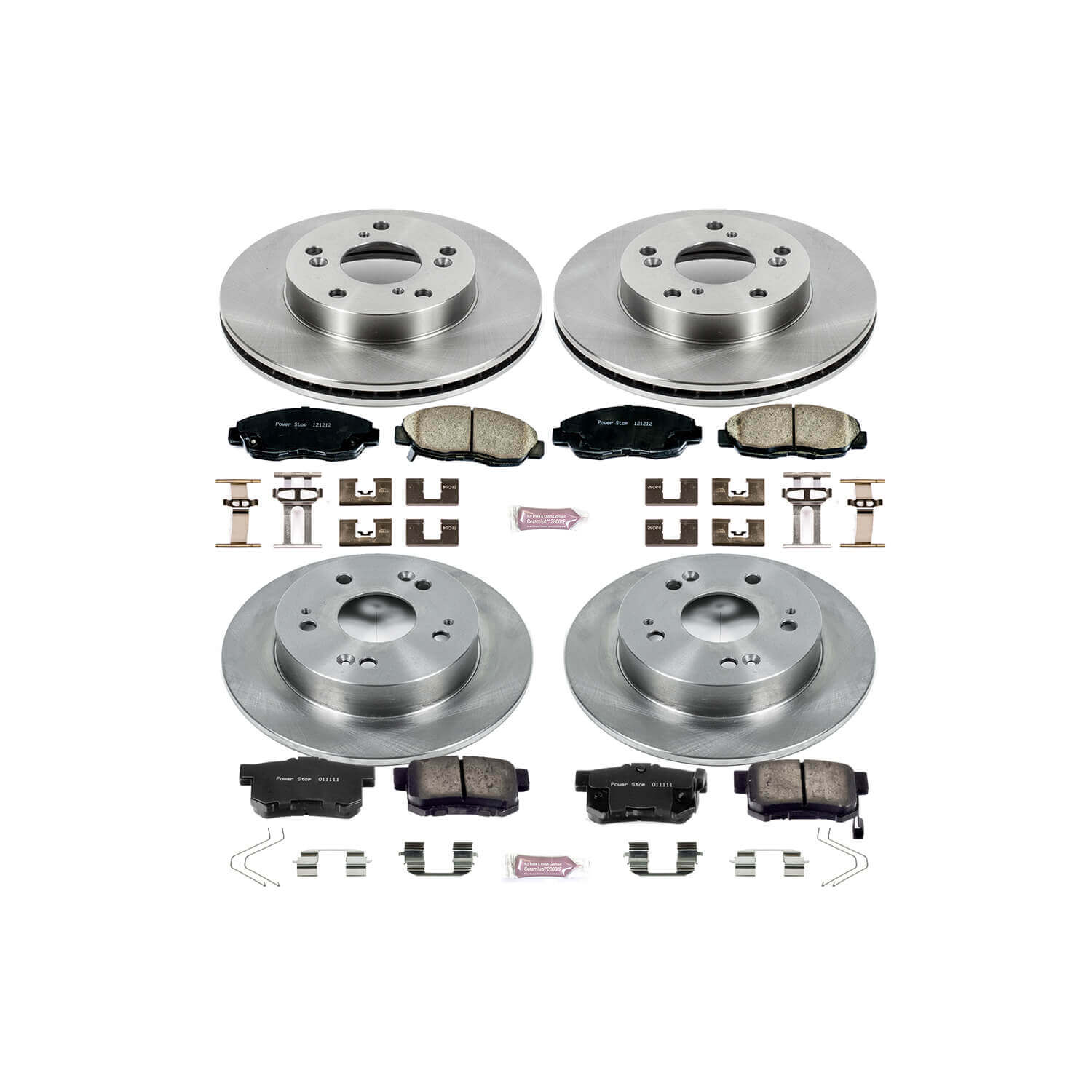 Power Stop KOE6320 Autospecialty - 1-Click Daily Driver Brake Kits (Front And Rear) for 2012 Honda Civic product image