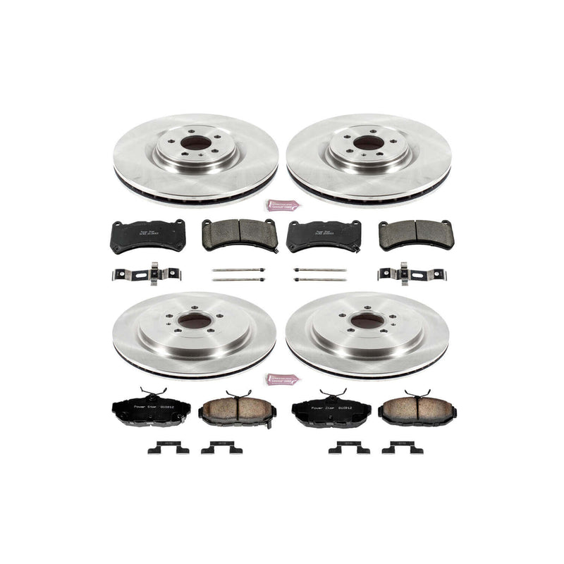 Power Stop KOE6401 Autospecialty - 1-Click Daily Driver Brake Kits (Front And Rear) for 2013-2014 Ford Mustang product image