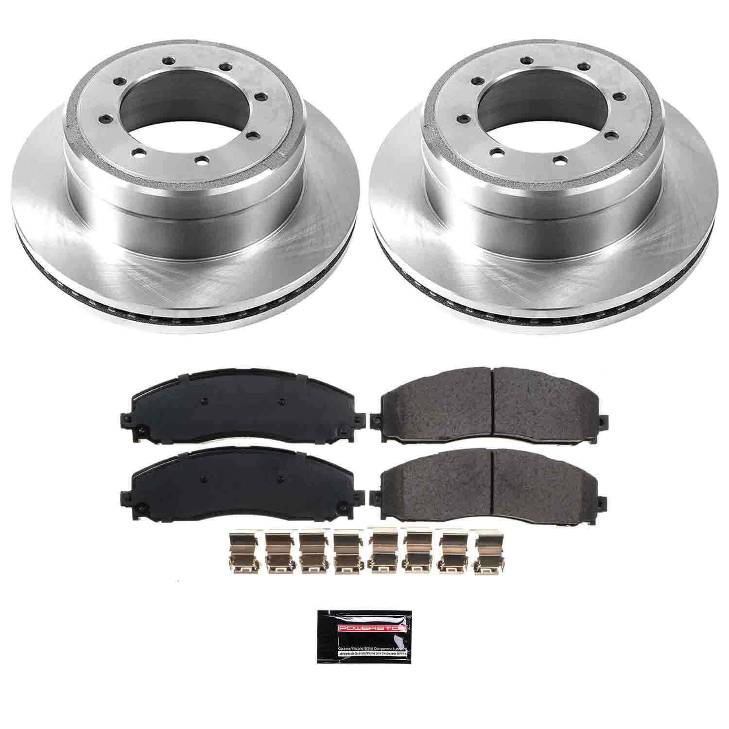 Power Stop KOE6406 Autospecialty 1-Click Daily Driver Plain Rotor Rear Brake Kit for 2013-2022 Ford F-350 Super Duty product image