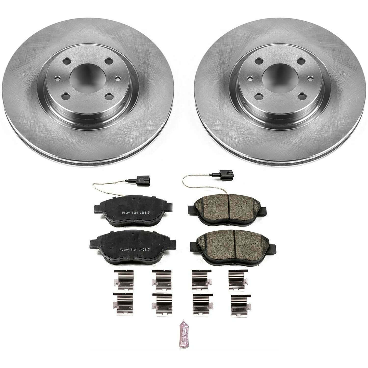 Power Stop KOE6426 Autospecialty 1-Click Daily Driver Plain Rotor Front Brake Kit for 2012-2019 Fiat 500 product image