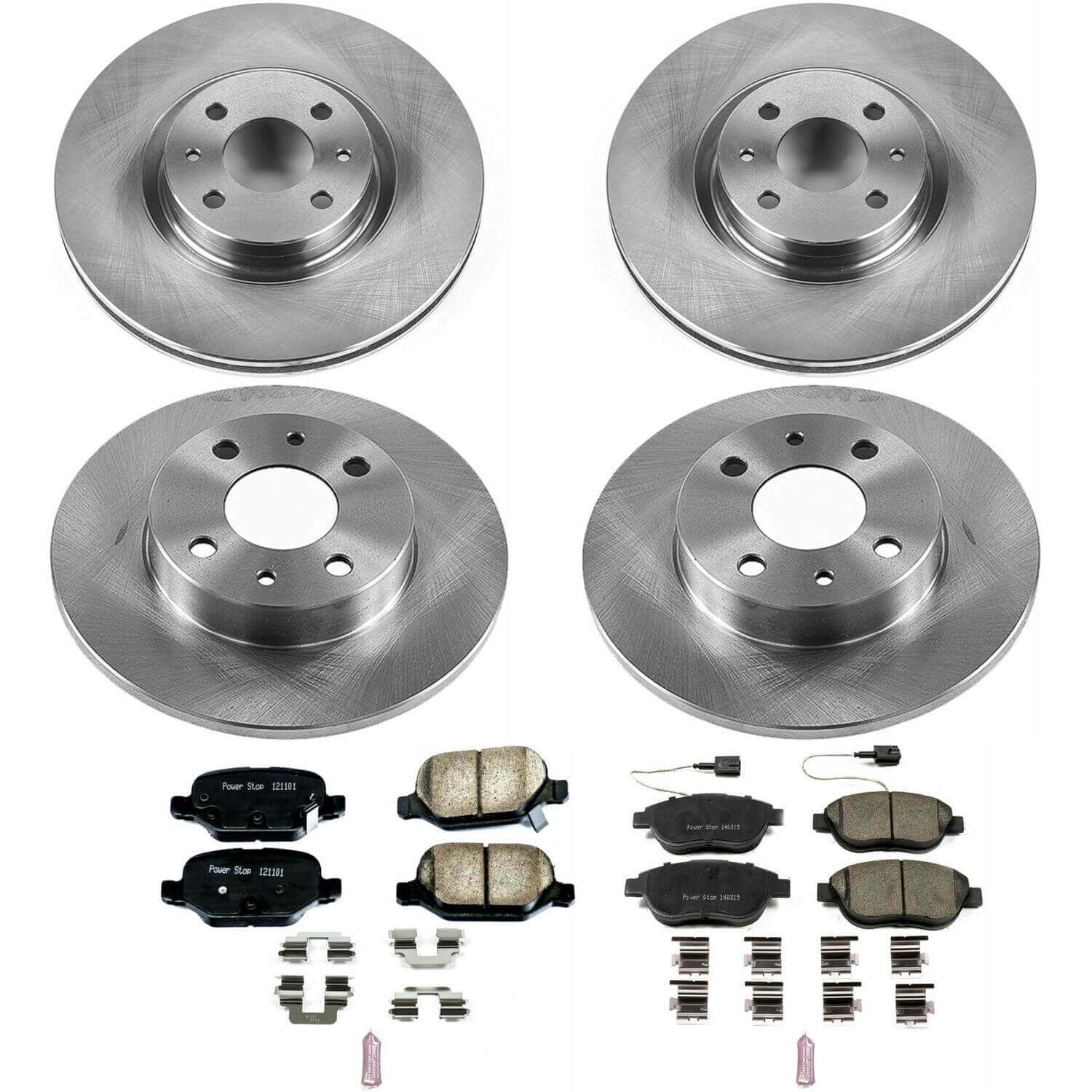 Power Stop KOE6427 Autospecialty 1-Click Daily Driver Front And Rear Brake Kit for 2012-2019 Fiat 500 product image