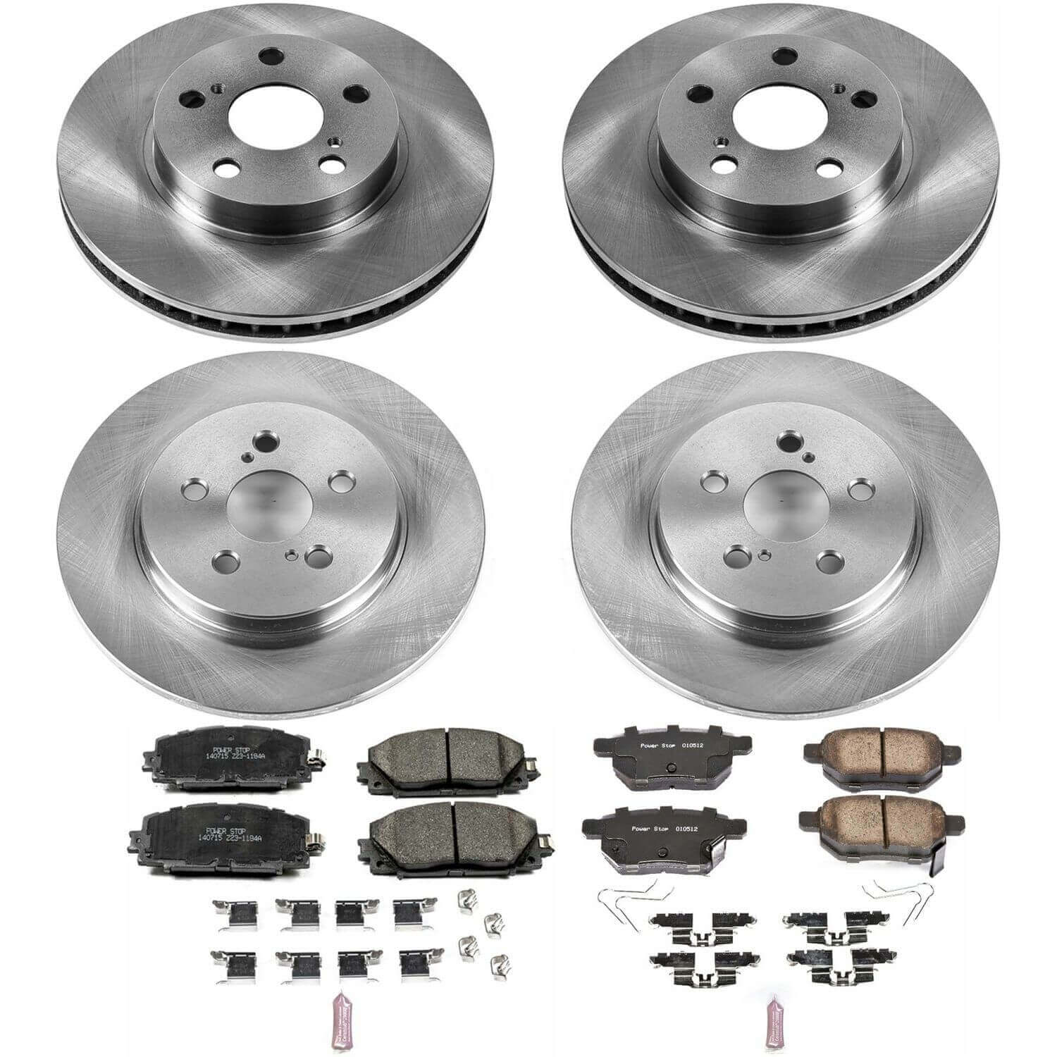 Power Stop KOE6487 Autospecialty 1-Click Daily Driver Front And Rear Brake Kit for 2011-2017 Lexus CT200H product image