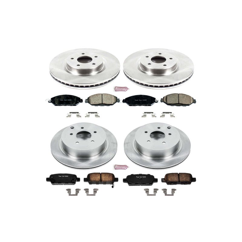 Power Stop KOE6497 Autospecialty - 1-Click Daily Driver Brake Kits (Front And Rear) for 2013-2024 Infiniti JX35 product image