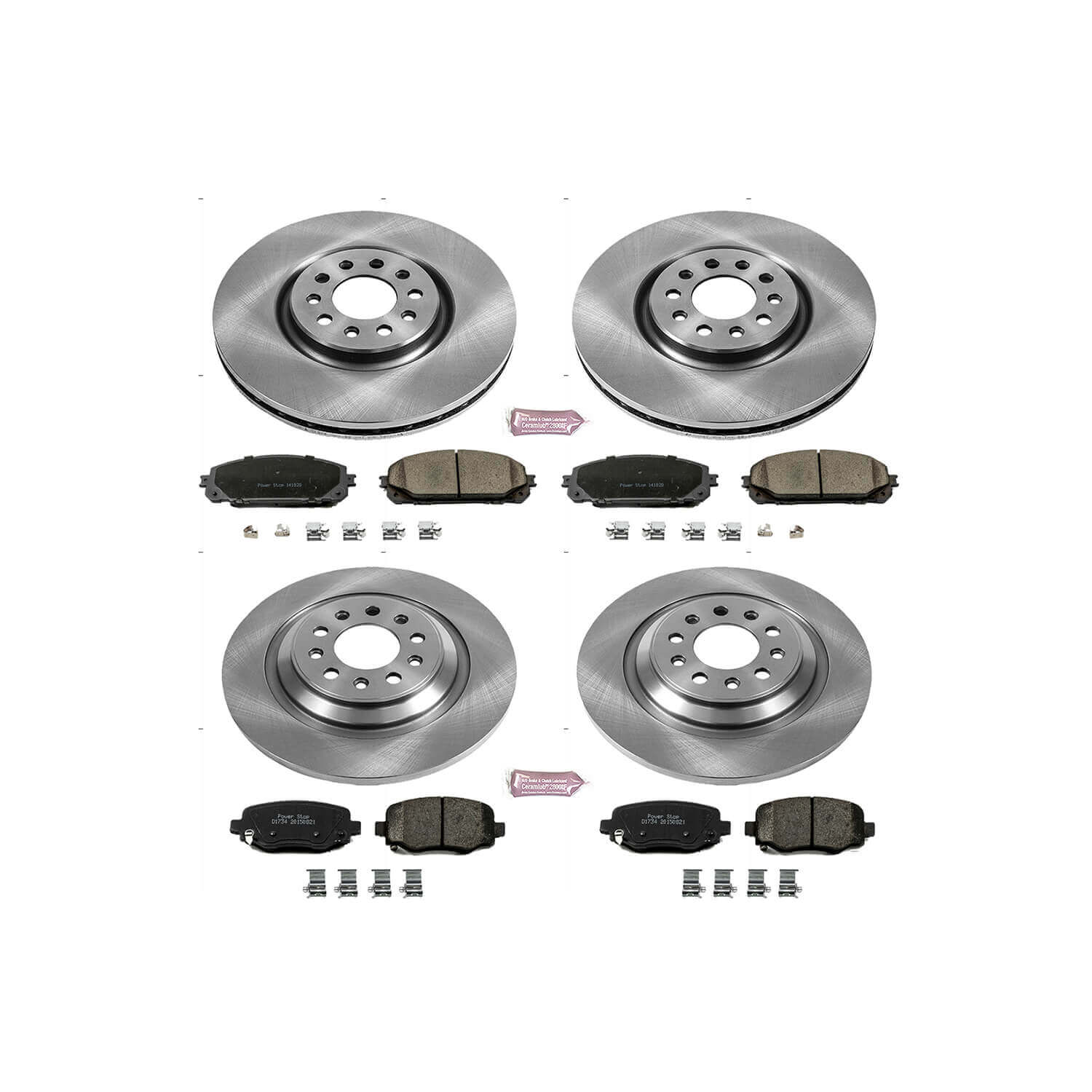 Power Stop KOE6541 Autospecialty - 1-Click Daily Driver Brake Kits (Front And Rear) for 2014-2015 Jeep Cherokee product image