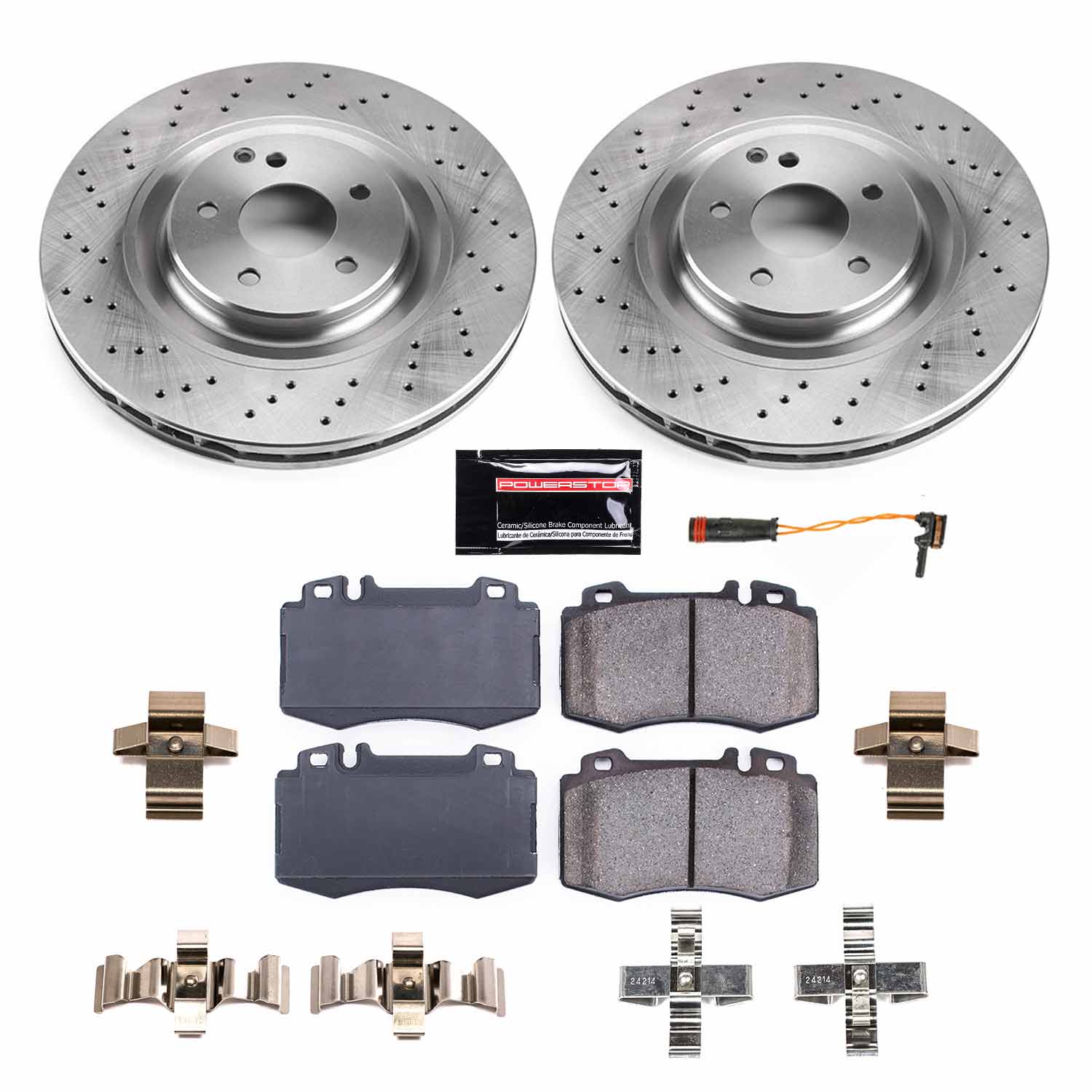 Power Stop KOE6585 Autospecialty 1-Click Daily Driver Front Brake Kit for 2005-2006 Mercedes-Benz C55 AMG product image