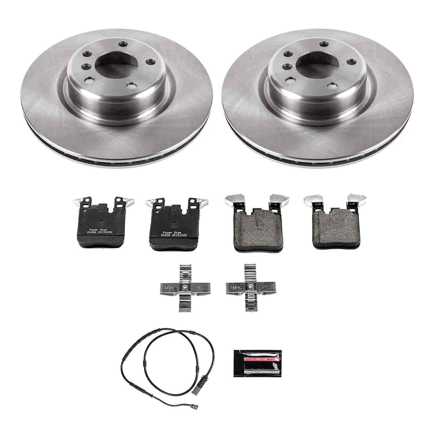 Power Stop KOE6657 Autospecialty 1-Click Daily Driver Plain Rotor Rear Brake Kit for 2012-2021 BMW 228I product image