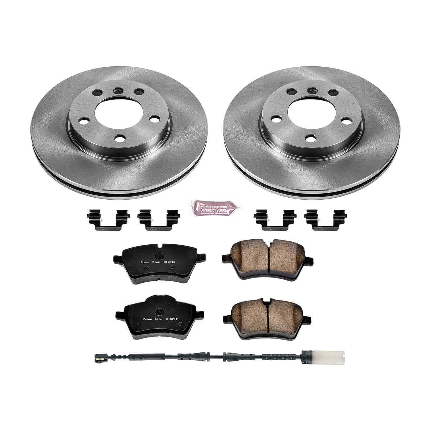 Power Stop KOE6662 Autospecialty 1-Click Daily Driver Plain Rotor Front Brake Kit for 2011-2016 MINI Cooper Countryman product image
