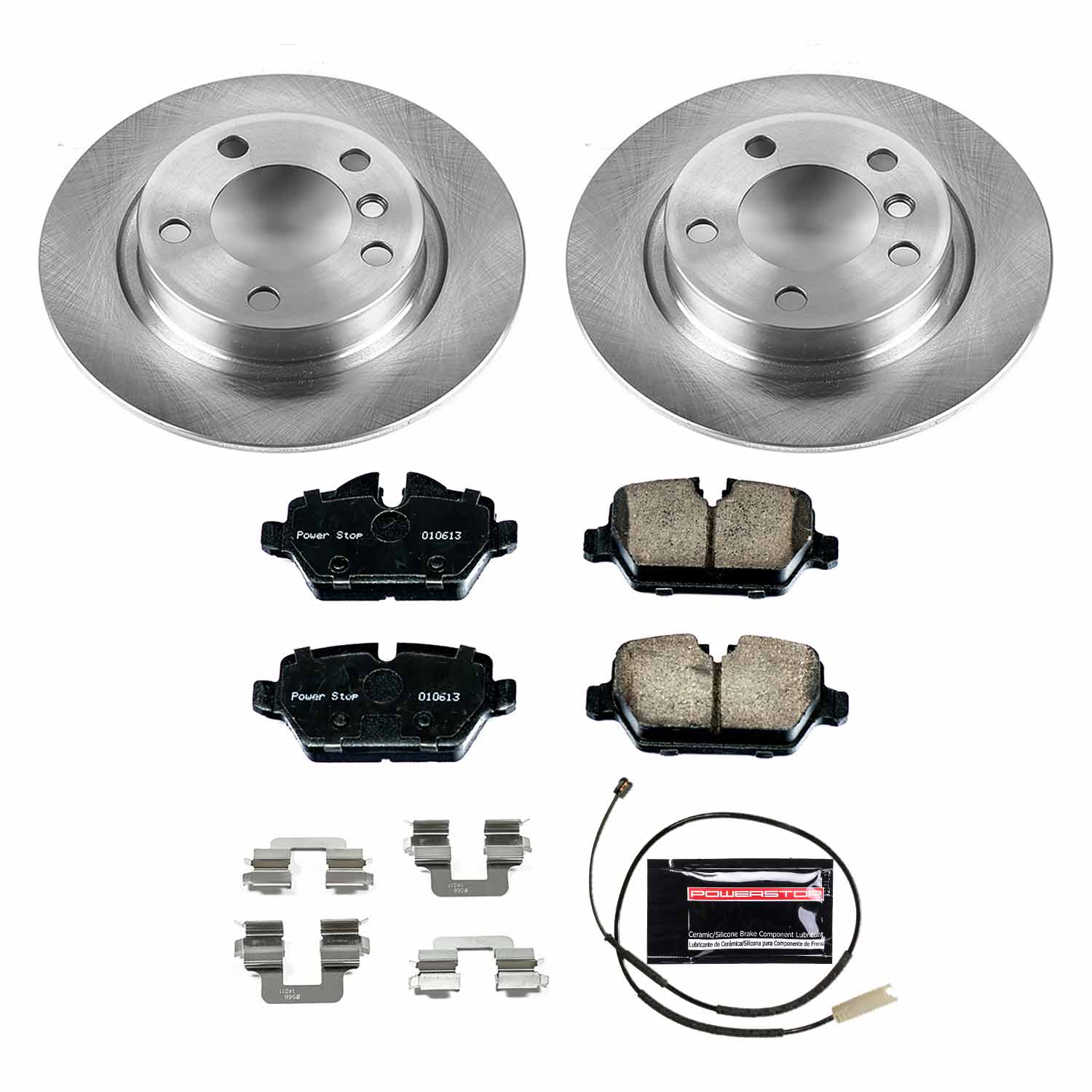 Power Stop KOE6664 Autospecialty 1-Click Daily Driver Plain Rotor Rear Brake Kit for 2011-2016 MINI Cooper Countryman product image