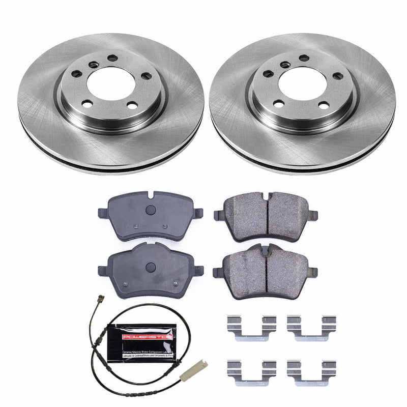 Power Stop KOE6665 Autospecialty 1-Click Daily Driver Plain Rotor Front Brake Kit for 2011-2016 MINI Cooper Countryman product image