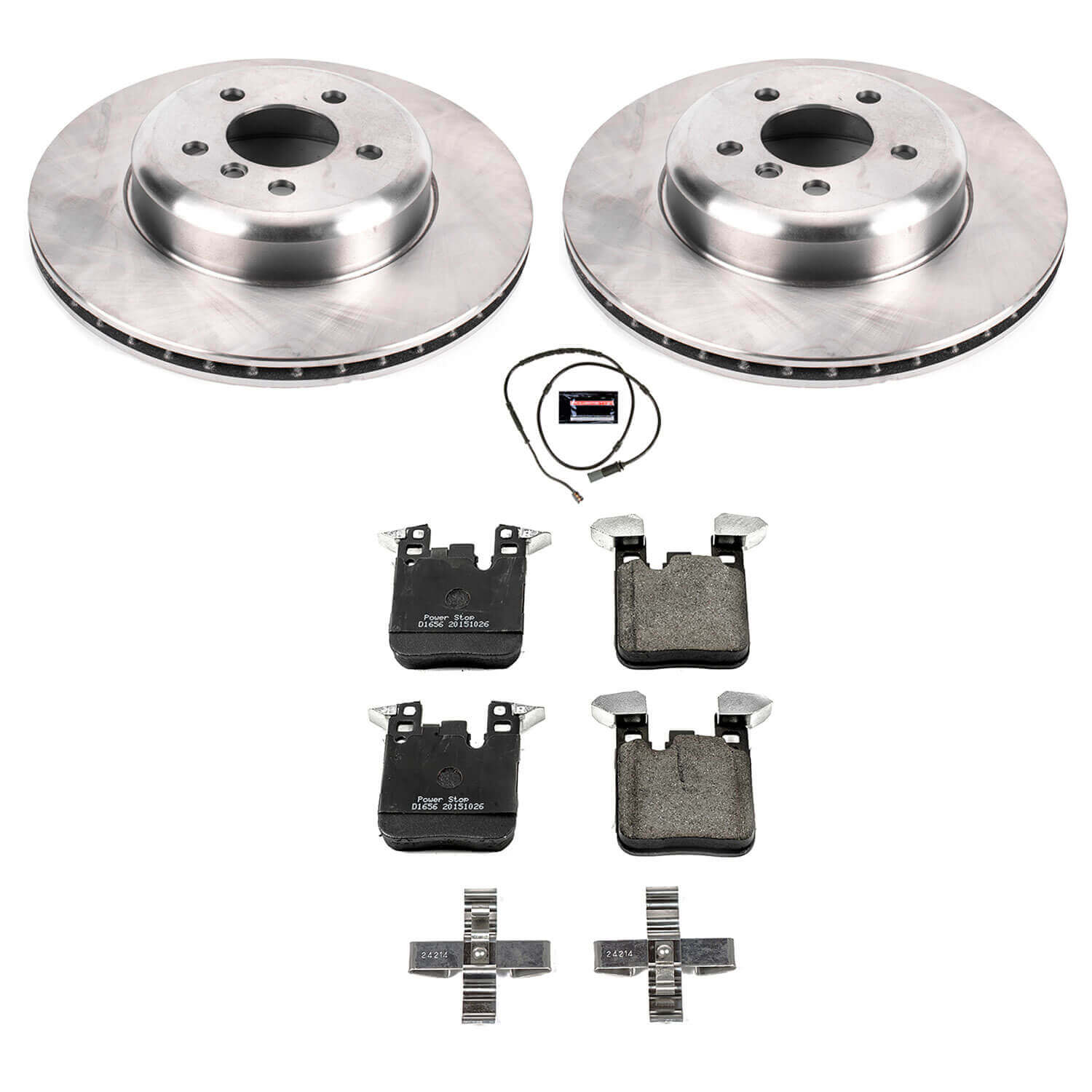 Power Stop KOE6672 Autospecialty 1-Click Daily Driver Plain Rotor Rear Brake Kit for 2012-2020 BMW 320I Xdrive product image