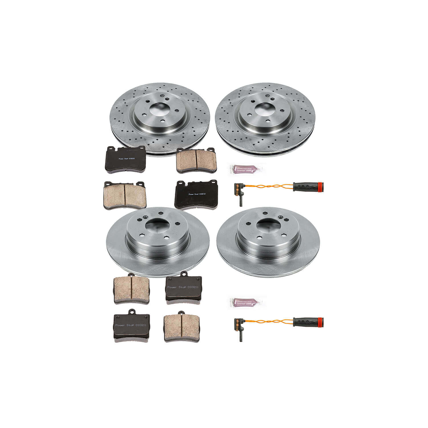 Power Stop KOE6714 Autospecialty - 1-Click Daily Driver Brake Kits (Front And Rear) for 2005-2011 Mercedes-Benz C230 product image