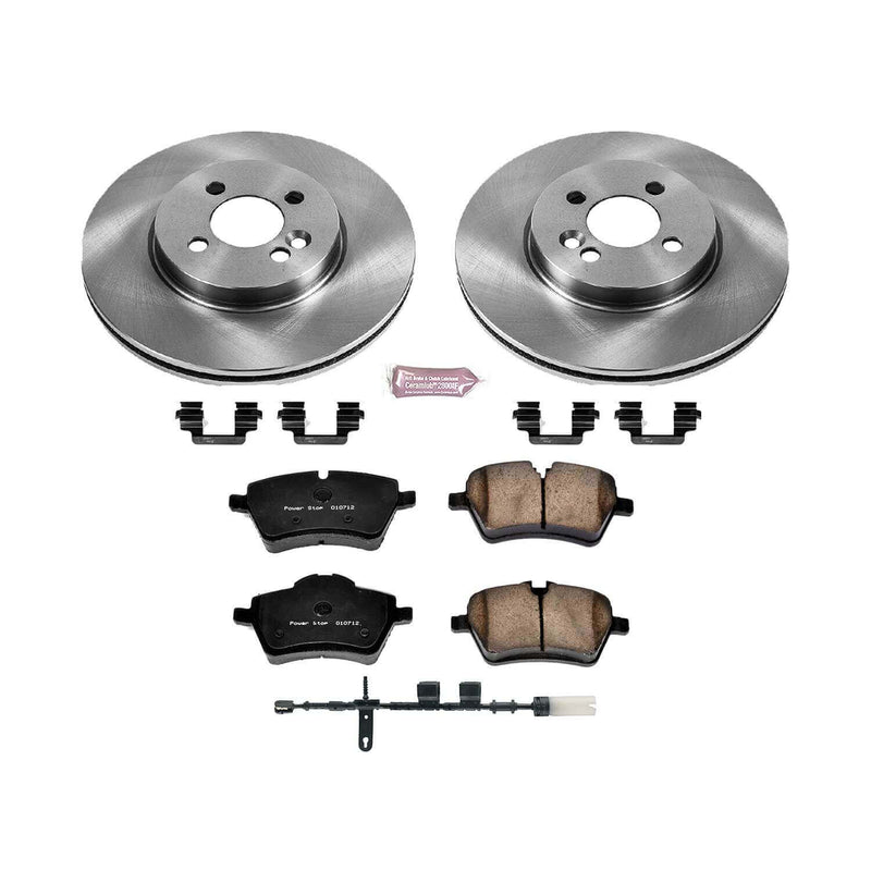 Power Stop KOE6741 Autospecialty 1-Click Daily Driver Plain Rotor Front Brake Kit for 2012-2015 MINI Cooper product image