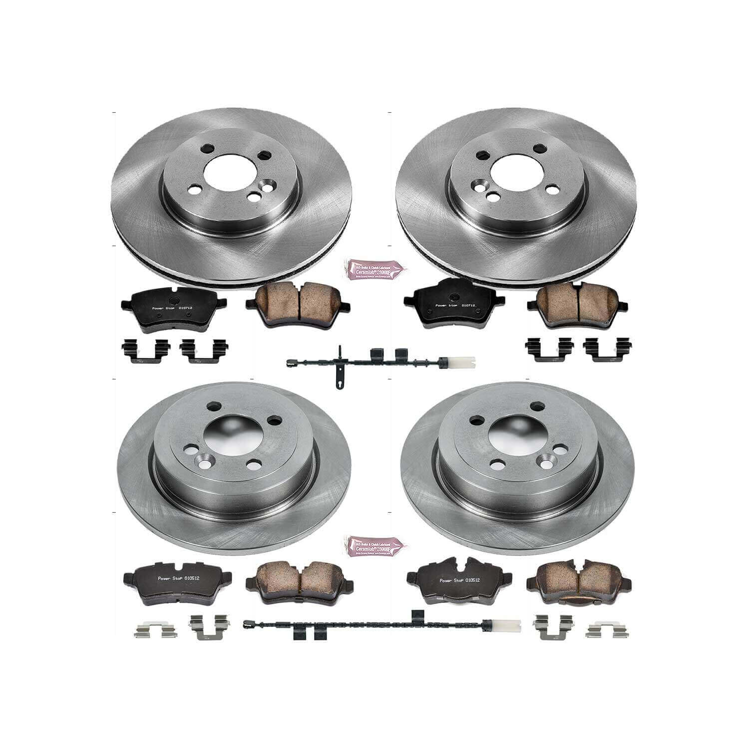 Power Stop KOE6742 Autospecialty 1-Click Daily Driver Front And Rear Brake Kit for 2012-2015 MINI Cooper product image