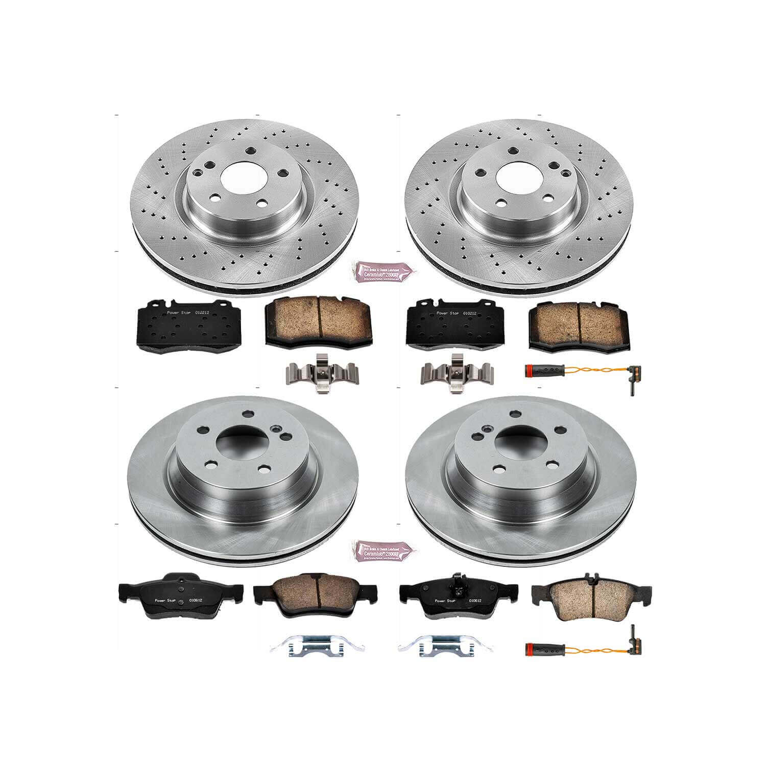 Power Stop KOE6753 Autospecialty 1-Click Daily Driver Front And Rear Brake Kit for 2007-2009 Mercedes-Benz E550 product image