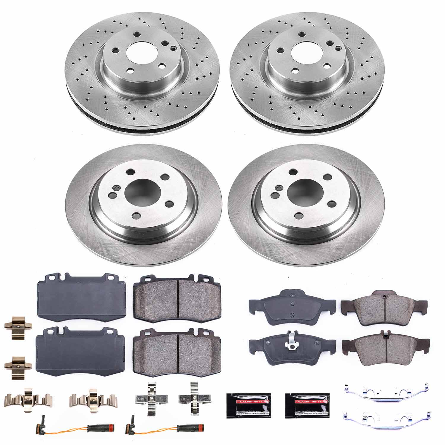 Power Stop KOE6754 Autospecialty 1-Click Daily Driver Front And Rear Brake Kit for 2007-2012 Mercedes-Benz SL550 product image