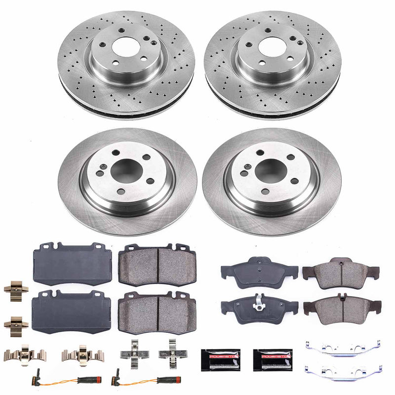 Power Stop KOE6754 Autospecialty 1-Click Daily Driver Front And Rear Brake Kit for 2007-2012 Mercedes-Benz SL550 product image