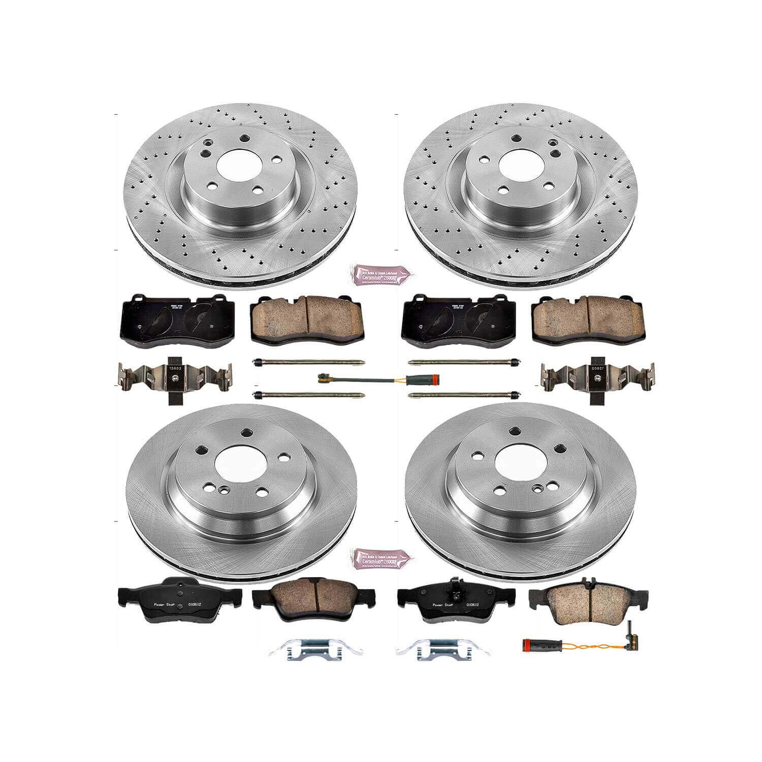Power Stop KOE6757 Autospecialty 1-Click Daily Driver Front And Rear Brake Kit for 2012-2013 Mercedes-Benz S350 product image