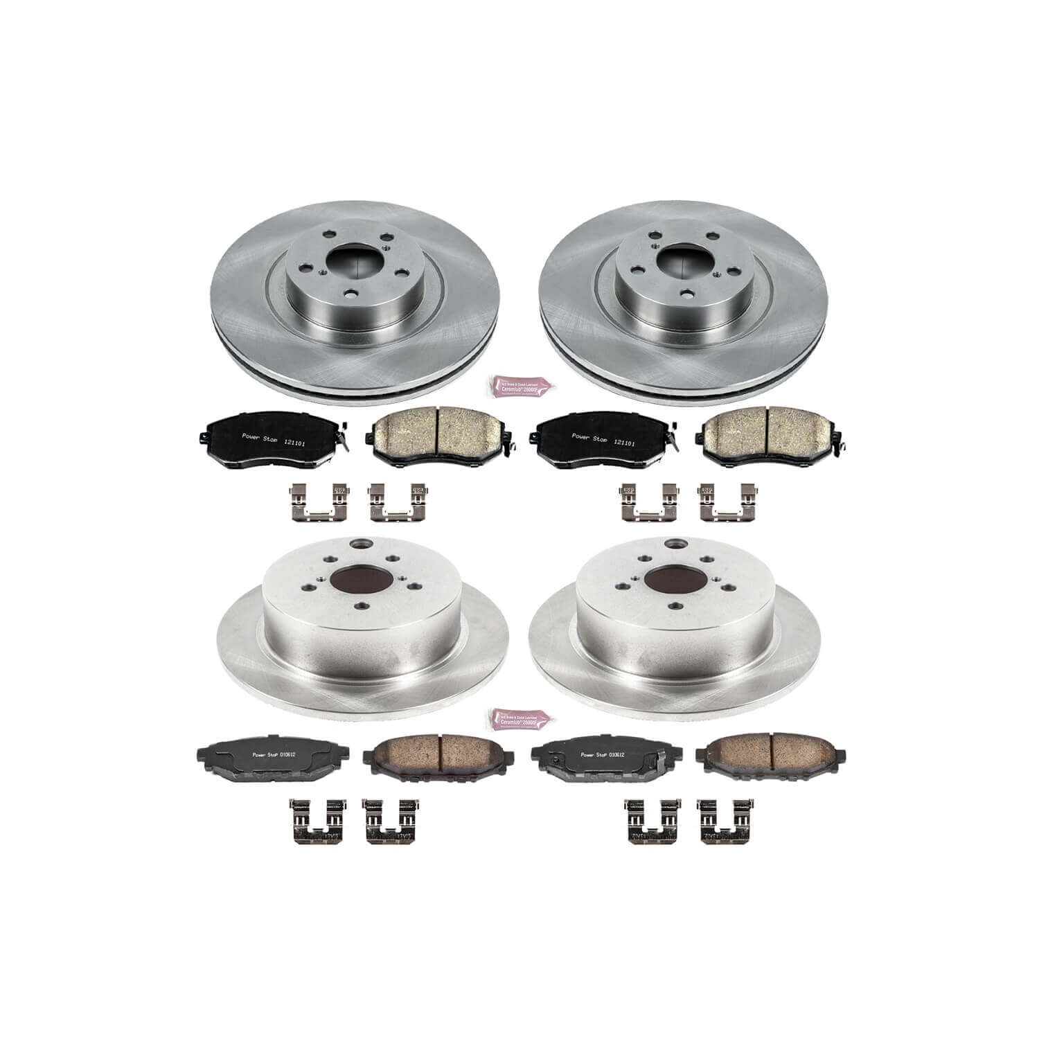 Power Stop KOE6762 Autospecialty - 1-Click Daily Driver Brake Kits (Front And Rear) for 2013-2018 Subaru Forester product image